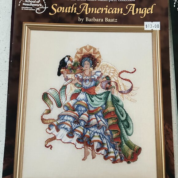 Vintage Barbara Baatz Angel Collection Cross Stitch Books Lot of 6 by ASN Unused - Picture 3 of 10